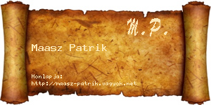Maasz Patrik névjegykártya